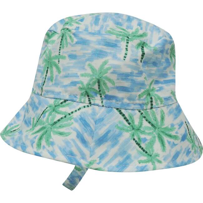 UPF 50+ Bucket Hat, Painted Palms Blue
