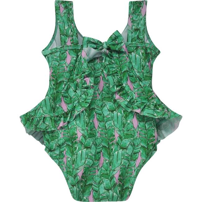 UPF 50+  Stella Infant Ruffle Swimsuit, Tropical Fronds