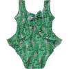 UPF 50+  Stella Infant Ruffle Swimsuit, Tropical Fronds - One Pieces - 1 - thumbnail