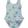 UPF 50+  Stella Infant Ruffle Swimsuit, Starry Sea Turtle - One Pieces - 1 - thumbnail