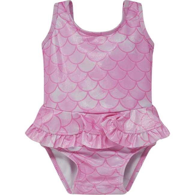 UPF 50+  Stella Infant Ruffle Swimsuit, Pixie Scales Pink