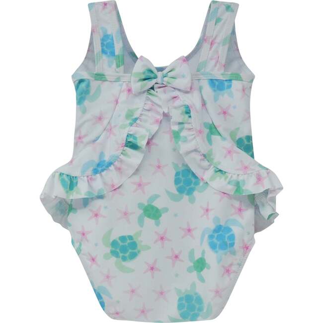 UPF 50+  Stella Infant Ruffle Swimsuit, Starry Sea Turtle
