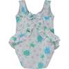 UPF 50+  Stella Infant Ruffle Swimsuit, Starry Sea Turtle - One Pieces - 2