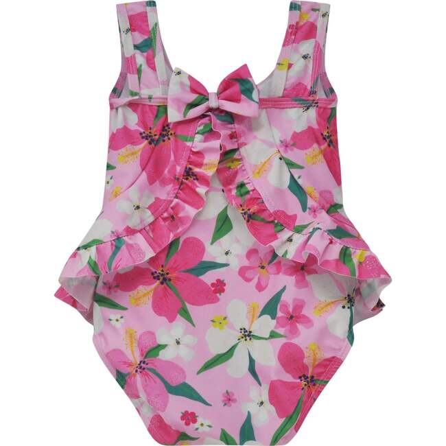 UPF 50+  Stella Infant Ruffle Swimsuit, Hibiscus Dream