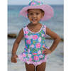 UPF 50+ Stella Infant Ruffle Swimsuit, Peony Patch - One Pieces - 3 - thumbnail