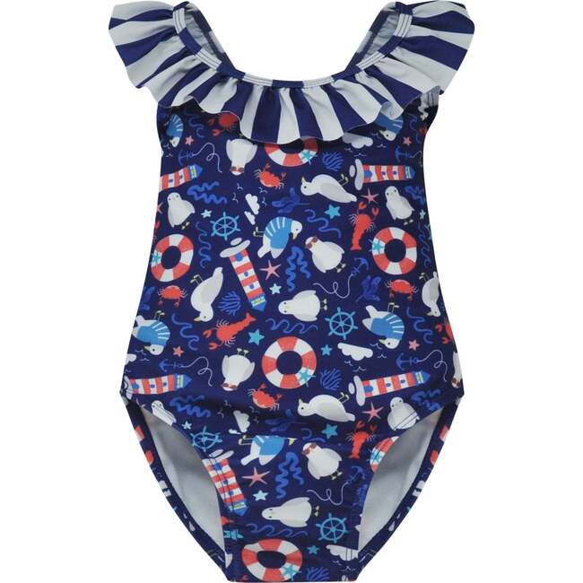 UPF 50+  Mindy Crossback Swimsuit, Seagull Shores