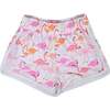 UPF 50+  Morgan Retro Swim Shorts, Flamingo Love - Shorts - 1 - thumbnail