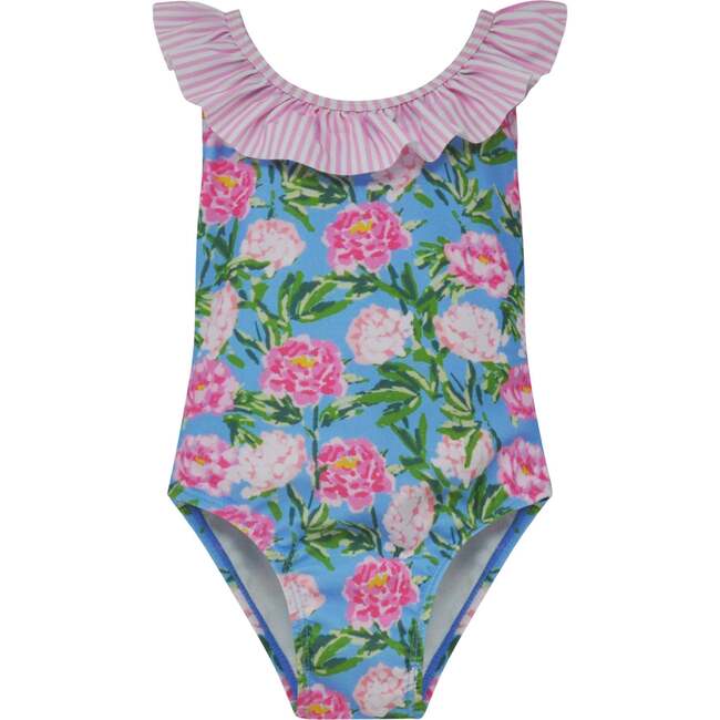UPF 50+  Mindy Crossback Swimsuit, Peony Patch