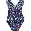 UPF 50+  Mindy Crossback Swimsuit, Seagull Shores - One Pieces - 2