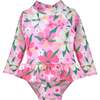 UPF 50+  Alissa Infant Ruffle Rash Guard Swimsuit, Hibiscus Dream - One Pieces - 1 - thumbnail