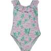 UPF 50+  Mindy Crossback Swimsuit, Artsy Palms Pink - One Pieces - 1 - thumbnail