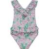 UPF 50+  Mindy Crossback Swimsuit, Artsy Palms Pink - One Pieces - 2