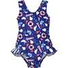 UPF 50+ Delaney Hip Ruffle Swimsuit, Seagull Shores - One Pieces - 1 - thumbnail