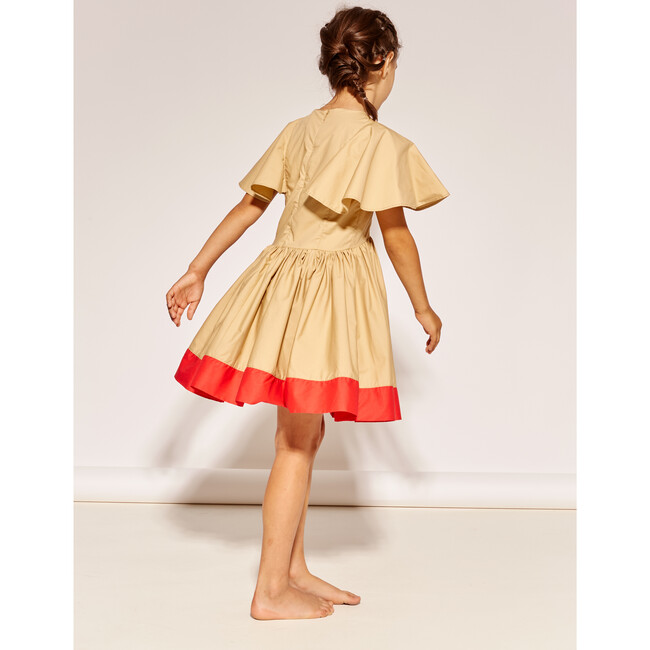 Es-Cape One's Notice Dress, Camel & Red Flag - Dresses - 3