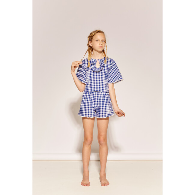 Come What May Shorts, Majorelle Gingham