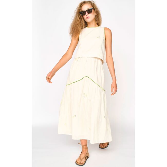 Santanyi Tank, Lime Jamdani - Tank Tops - 3