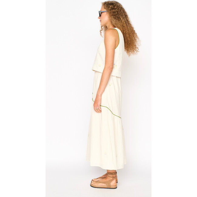 Santanyi Tank, Lime Jamdani - Tank Tops - 5