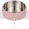 Intersecta Concrete and Stainless Steel Bowl 16oz (2 Cups) with Metal Stand Pet Feeder, Pink/White - Pet Bowls & Feeders - 1 - thumbnail