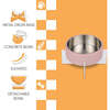 Intersecta Concrete and Stainless Steel Bowl 16oz (2 Cups) with Metal Stand Pet Feeder, Pink/White - Pet Bowls & Feeders - 4 - thumbnail