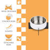 Intersecta Concrete and Stainless Steel Bowl 16oz (2 Cups) with Metal Stand Pet Feeder, White/Black - Pet Bowls & Feeders - 4 - thumbnail