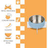 Intersecta Concrete and Stainless Steel Bowl 16oz (2 Cups) with Metal Stand Pet Feeder, Blue/White - Pet Bowls & Feeders - 4