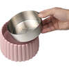 Ripple Ridge Slanted Concrete and Stainless Steel Bowl 16oz (2 Cups) Pet Feeder, Pink - Pet Bowls & Feeders - 8 - thumbnail