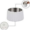 Ripple Ridge Slanted Concrete and Stainless Steel Bowl 16oz (2 Cups) Pet Feeder, White - Pet Bowls & Feeders - 6 - thumbnail
