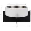 Intersecta Concrete and Stainless Steel Bowl 16oz (2 Cups) with Metal Stand Pet Feeder, White/Black - Pet Bowls & Feeders - 5 - thumbnail