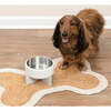 Intersecta Concrete and Stainless Steel Bowl 16oz (2 Cups) with Metal Stand Pet Feeder, White - Pet Bowls & Feeders - 7