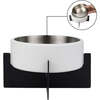 Intersecta Concrete and Stainless Steel Bowl 16oz (2 Cups) with Metal Stand Pet Feeder, White/Black - Pet Bowls & Feeders - 6 - thumbnail