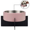 Intersecta Concrete and Stainless Steel Bowl 16oz (2 Cups) with Metal Stand Pet Feeder, Pink/Black - Pet Bowls & Feeders - 6 - thumbnail