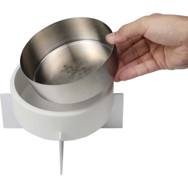 Intersecta Concrete and Stainless Steel Bowl 16oz (2 Cups) with Metal Stand Pet Feeder, White - Pet Bowls & Feeders - 8