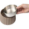 Ripple Ridge Slanted Concrete and Stainless Steel Bowl 16oz (2 Cups) Pet Feeder, Brown - Pet Bowls & Feeders - 8