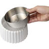 Ripple Ridge Slanted Concrete and Stainless Steel Bowl 16oz (2 Cups) Pet Feeder, White - Pet Bowls & Feeders - 8 - thumbnail