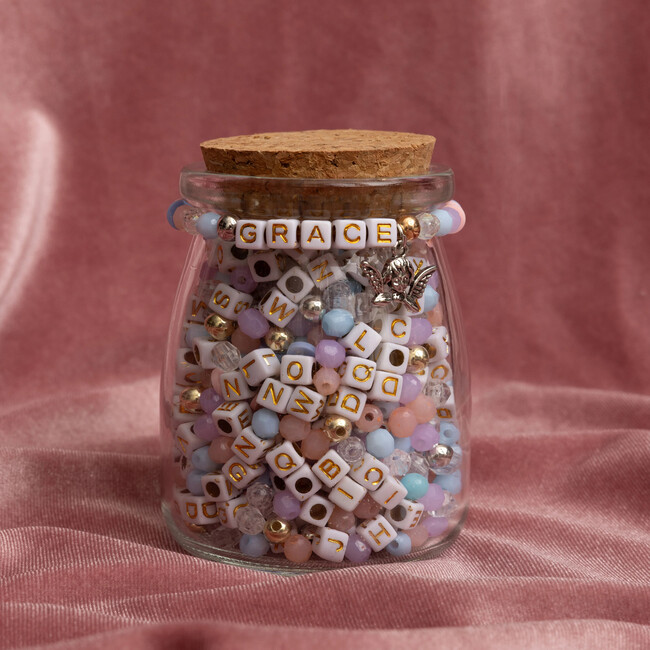 Grace Alphabet Bead Bracelet DIY Jar with Cherub Charm