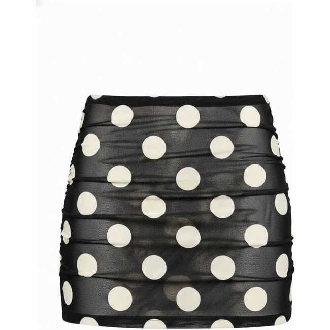 Ruched Micro Skirt, Polka Dot