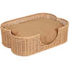 Scallop Tropical Handwoven Water Hyacinth Pet Bed with Machine Washable Cushion, Light Brown - Pet Beds - 1 - thumbnail