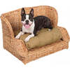 Classic 27.5" x 18" Mediterranean Handwoven Water Hyacinth Pet Daybed with Machine-Washable Cushion, Light Brown - Pet Beds - 3 - thumbnail