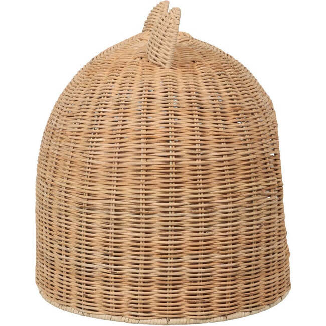 Cat Ear 20" x 14.5" Coastal Handwoven Water Hyacinth Pet Bed with Machine-Washable Cushion, Light Brown - Pet Beds - 7