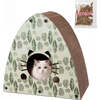 Koko 19" Modern Cardboard Triangle Cat Cave Scratcher with Catnip, Mint/Green - Pet Accessories - 1 - thumbnail