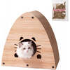 Koko 19" Modern Cardboard Triangle Cat Cave Scratcher with Catnip, Brown Wood Pattern - Pet Accessories - 1 - thumbnail
