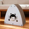 Koko 19" Modern Cardboard Triangle Cat Cave Scratcher with Catnip, Gray - Pet Accessories - 2 - thumbnail