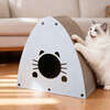 Koko 19" Modern Cardboard Triangle Cat Cave Scratcher with Catnip, Gray - Pet Accessories - 3 - thumbnail