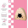 Koko 19" Modern Cardboard Triangle Cat Cave Scratcher with Catnip, Brown Wood Pattern - Pet Accessories - 5 - thumbnail