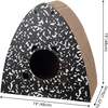 Koko 19" Modern Cardboard Triangle Cat Cave Scratcher with Catnip, Black/White - Pet Accessories - 6 - thumbnail