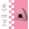 Koko 19" Modern Cardboard Triangle Cat Cave Scratcher with Catnip, Pink/Red - Pet Accessories - 5 - thumbnail