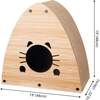 Koko 19" Modern Cardboard Triangle Cat Cave Scratcher with Catnip, Brown Wood Pattern - Pet Accessories - 6 - thumbnail