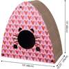 Koko 19" Modern Cardboard Triangle Cat Cave Scratcher with Catnip, Pink/Red - Pet Accessories - 6 - thumbnail
