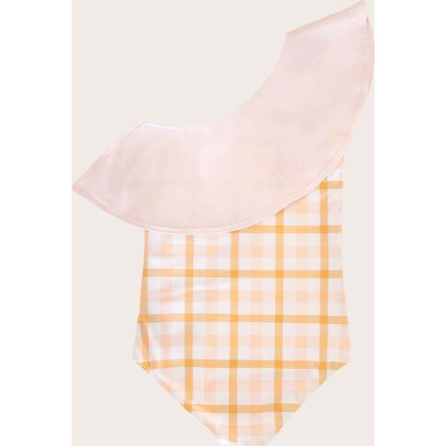 Sunkissed Plaid One Shoulder Ruffle