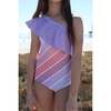 Coral Sea Rainbow One Shoulder Ruffle - One Pieces - 3